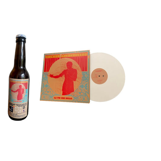 Pochette de : PACK 1 BIÈRE ET 1 VINYLE : LA VIE EST BELLE - VINCENT AHEHEHINNOU (VINYLE 33T)