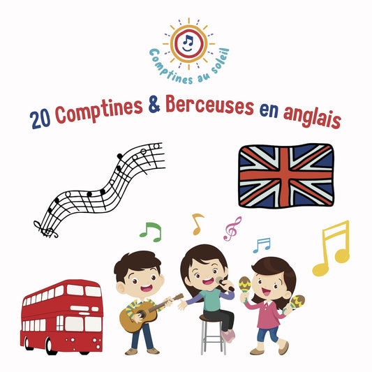 Pochette de : 20 COMPTINES & BERCEUSES EN ANGLAIS - COMPTINES AU SOLEIL (CD)