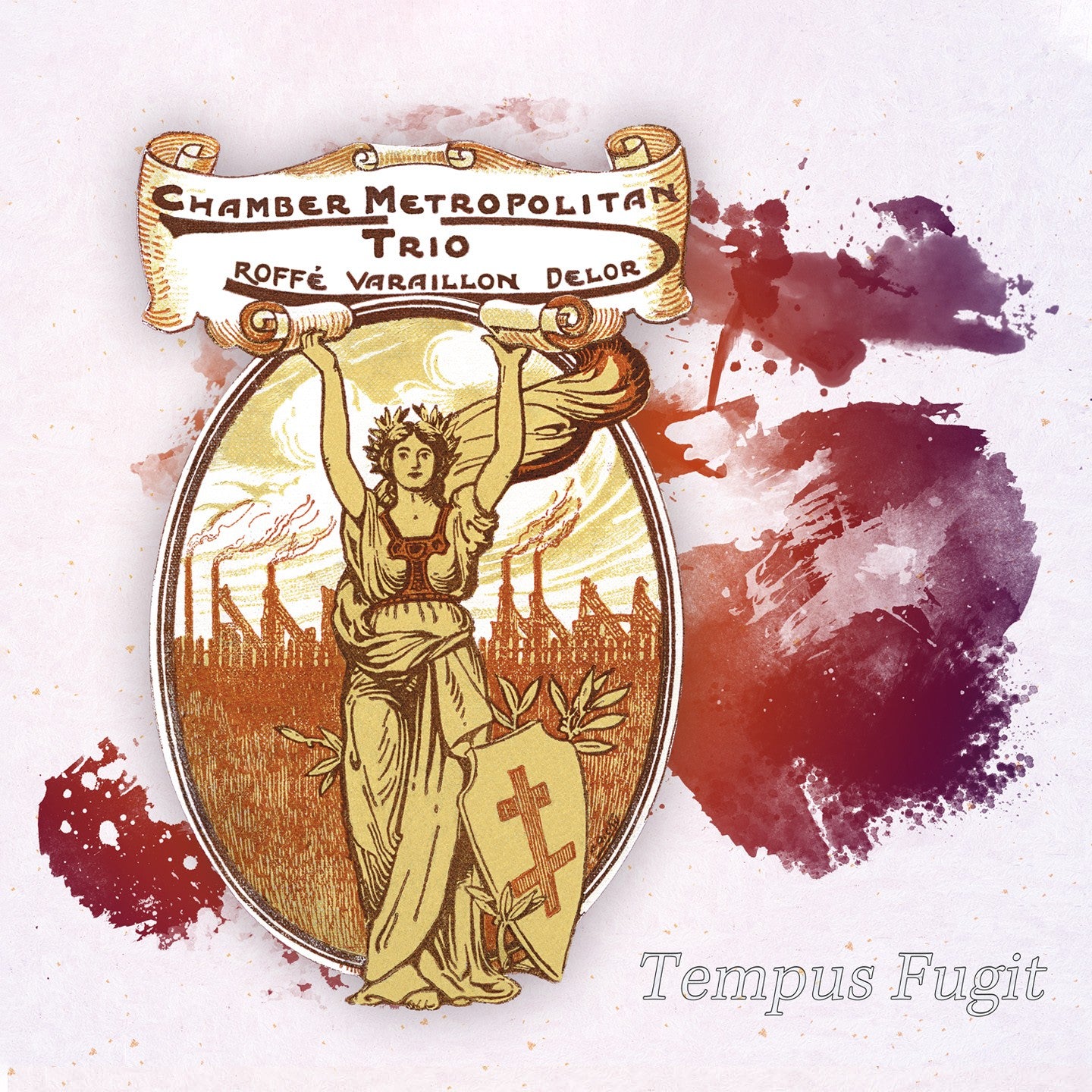 Pochette de : TEMPUS FUGIT - CHAMBER METROPOLITAN TRIO FEAT. MATTHIEU ROFFÉ, DAMIEN VARAILLON, THOMAS DELOR (CD)