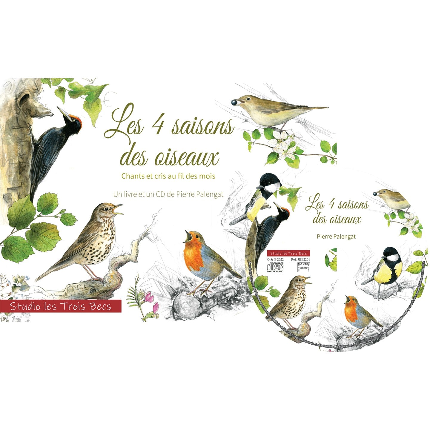 Pochette de : LES 4 SAISONS DES OISEAUX - STUDIO LES TROIS BECS (LIVRE CD)