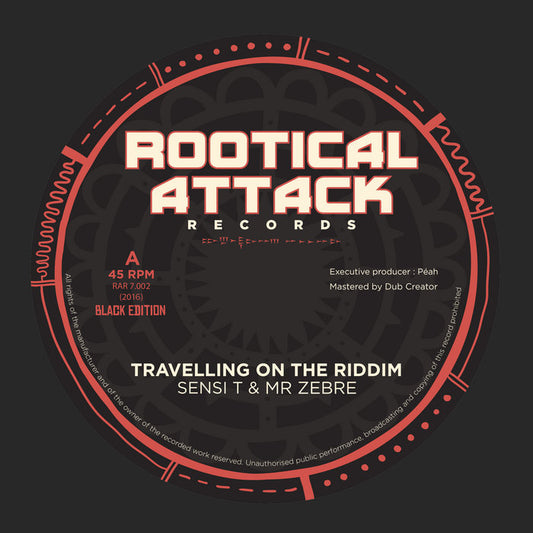 Pochette de : TRAVELLING ON THE RIDDIM - SENSI T (45T)